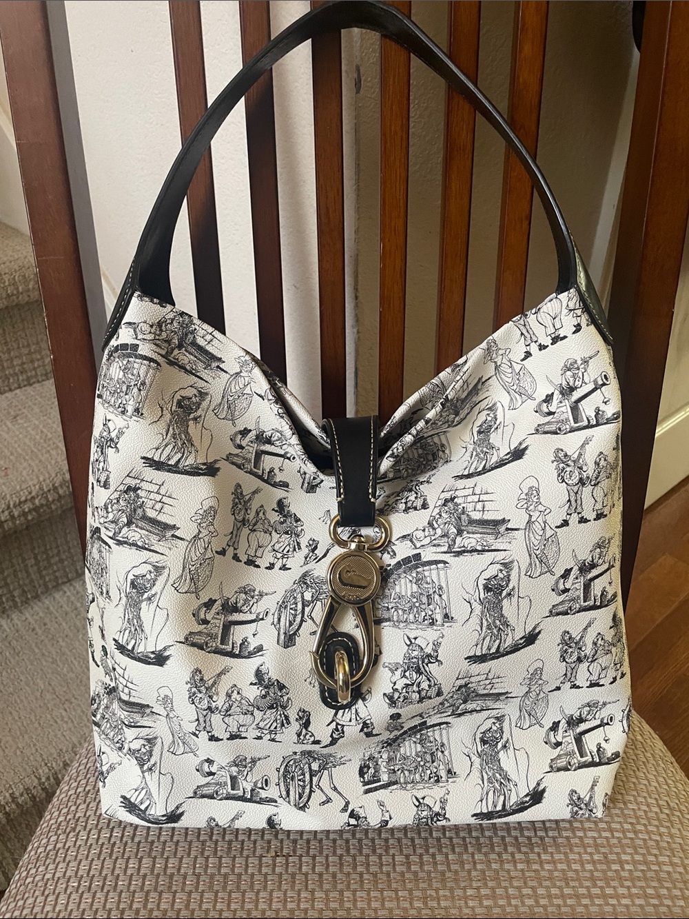 Disney Dooney & Bourke Pirates of the Caribbean Black & White Hobo Bag